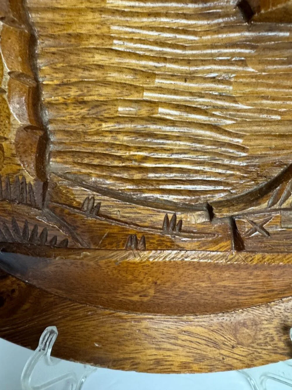 Vintage  Wood Carved Hawaii Palm Beach Plaque Tiki Bar 12